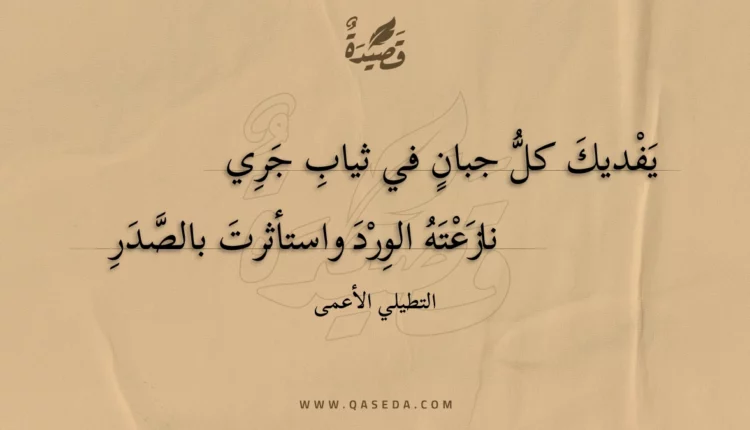 قصيدة يفديك كل جبان في ثياب جري