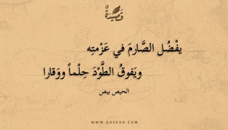 قصيدة يفضل الصارم في عزمته