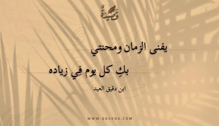 قصيدة يفنى الزمان ومحنتي