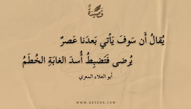 قصيدة يقال أن سوف يأتي بعدنا عصر