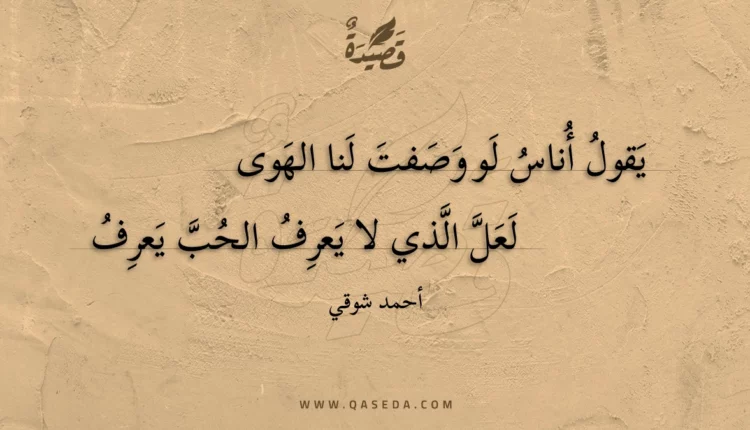 قصيدة يقول أناس لو وصفت لنا الهوى