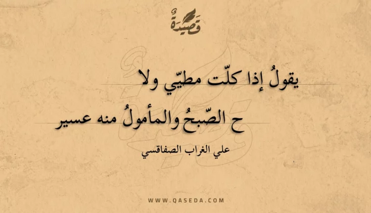 قصيدة يقول إذا كلت مطيي ولا
