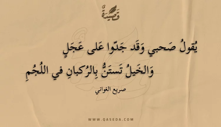 قصيدة يقول صحبي وقد جدوا على عجل
