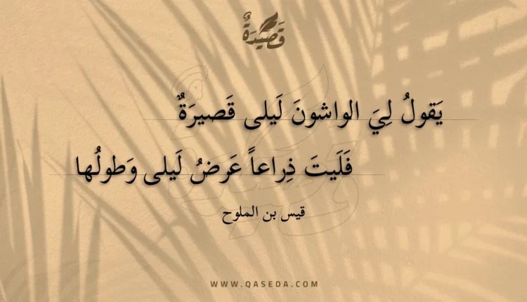 قصيدة يقول لي الواشون ليلى قصيرة