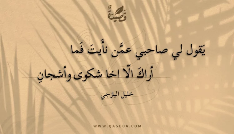 قصيدة يقول لي صاحبي عمن نأيت فما