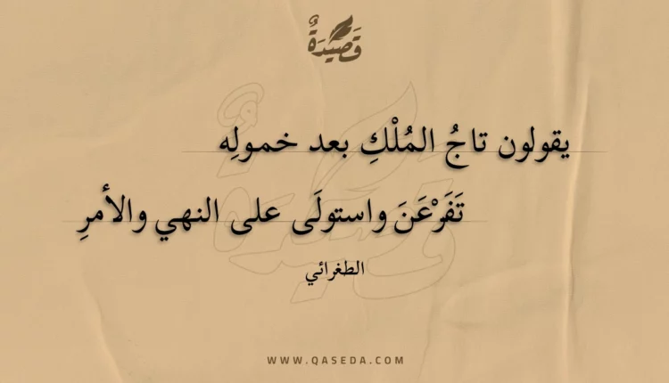 قصيدة يقولون تاج الملك بعد خموله