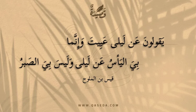 قصيدة يقولون عن ليلى عييت وإنما