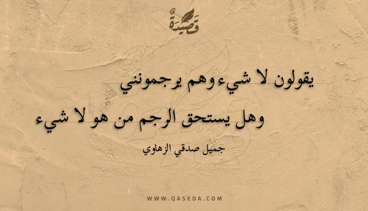 قصيدة يقولون لا شيء وهم يرجمونني