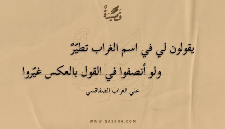 قصيدة يقولون لي في اسم الغراب تطير