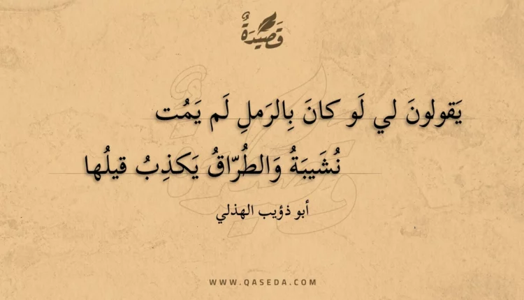 قصيدة يقولون لي لو كان بالرمل لم يمت
