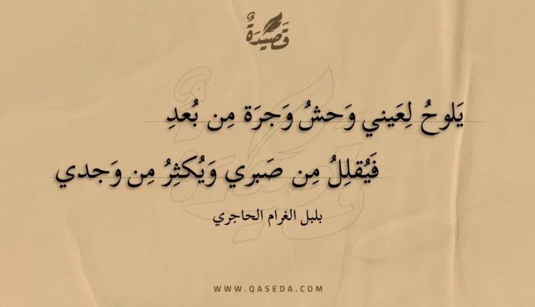 قصيدة يلوح لعيني وحش وجرة من بعد