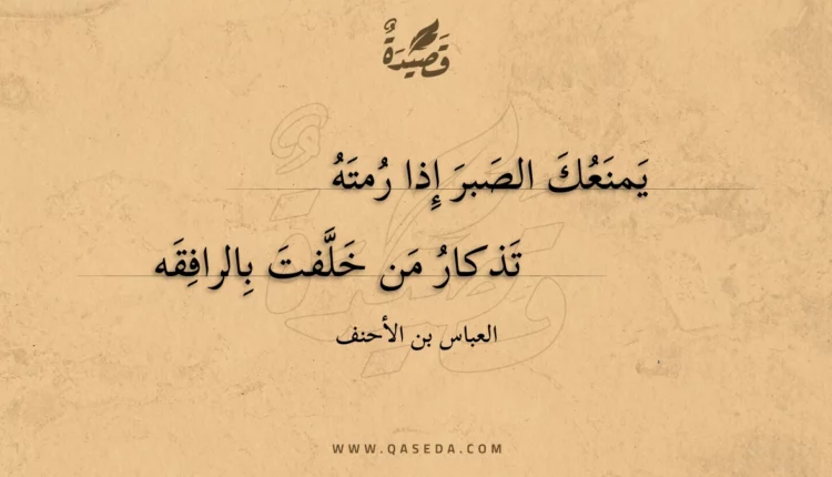 قصيدة يمنعك الصبر إذا رمته