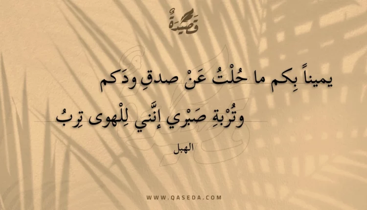 قصيدة يمينا بكم ما حلت عن صدق ودكم