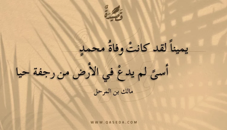 قصيدة يمينا لقد كانت وفاة محمد