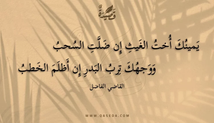 قصيدة يمينك أخت الغيث إن ضلت السحب