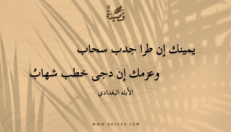 قصيدة يمينك إن طرا جدب سحاب