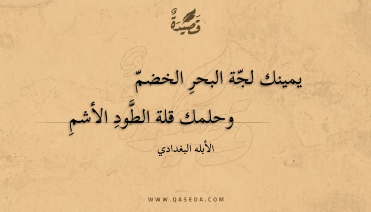 قصيدة يمينك لجة البحر الخضم