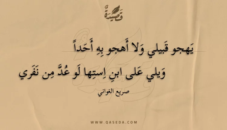 قصيدة يهجو قبيلي ولا أهجو به أحدا