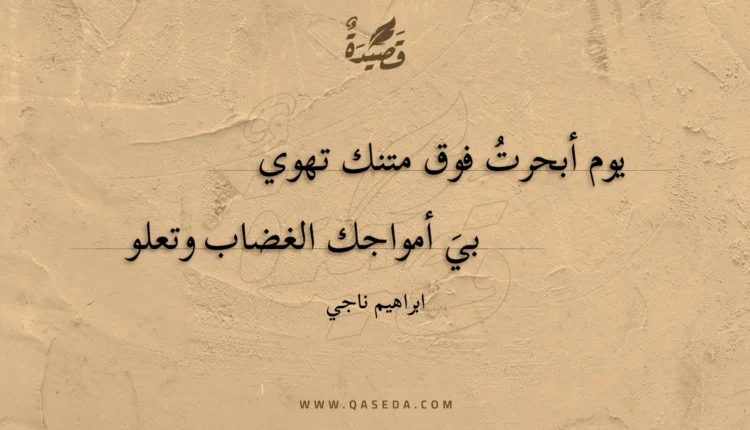 قصيدة يوم أبحرت فوق متنك تهوي