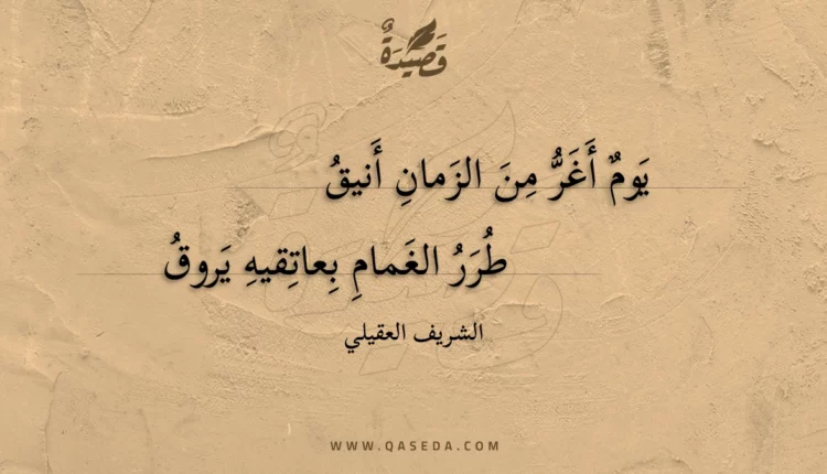 قصيدة يوم أغر من الزمان أنيق