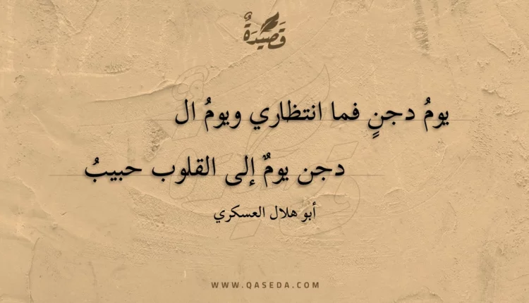 قصيدة يوم دجن فما انتظاري ويوم